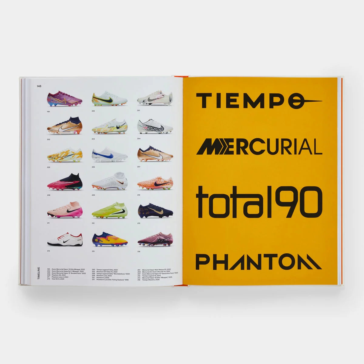 Hardcover football book featuring Nike boot designs