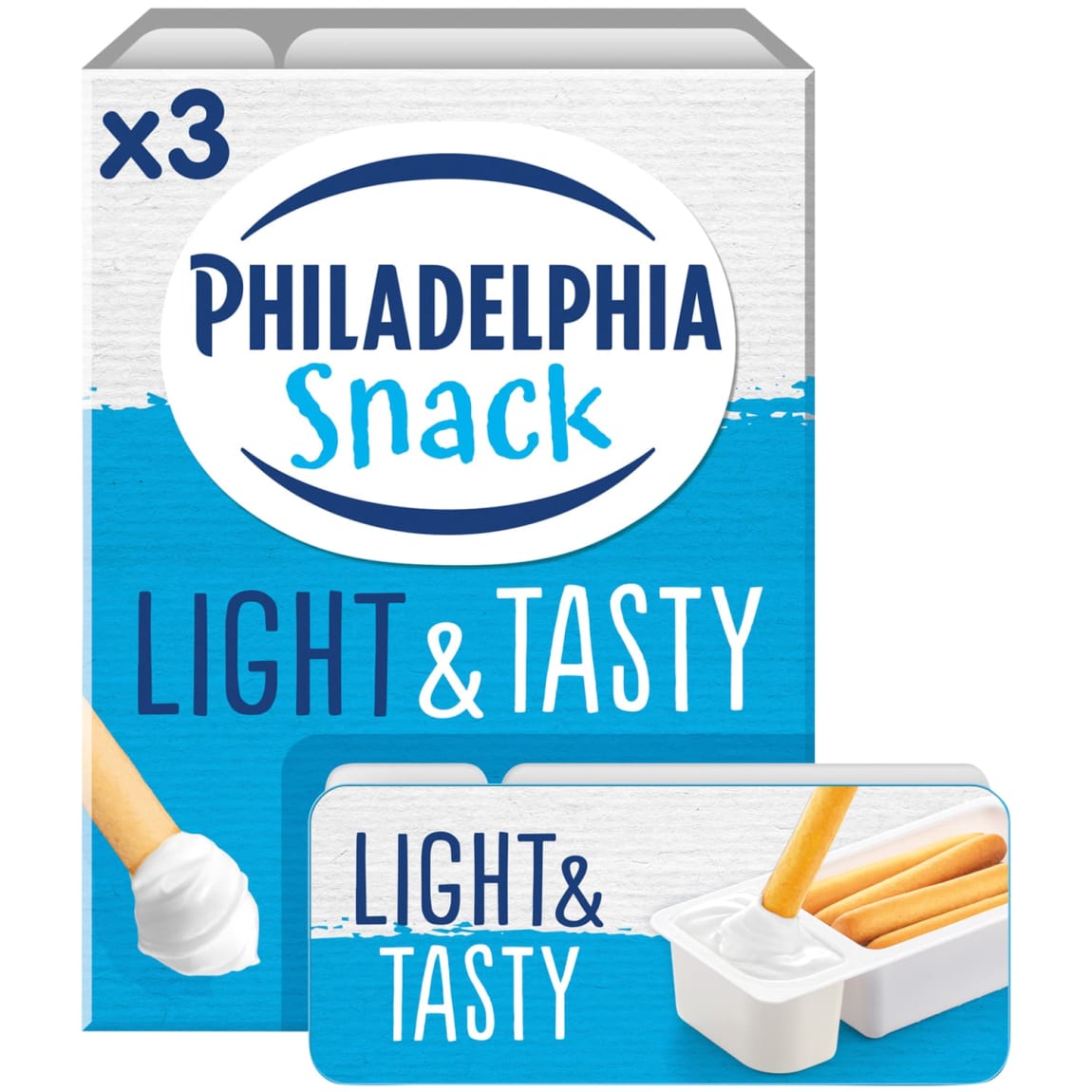 Philadelphia Snack Light & Tasty 3pk creamy cheese and breadsticks