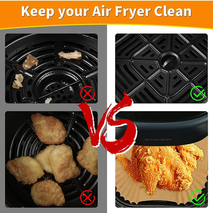 Large Rectangle Air Fryer Paper Liners 31cm Nonstick