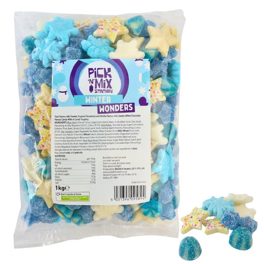 Pick n Mix Station Winter Wonders Bag 1kg assorted bulk sweets for Christmas and parties