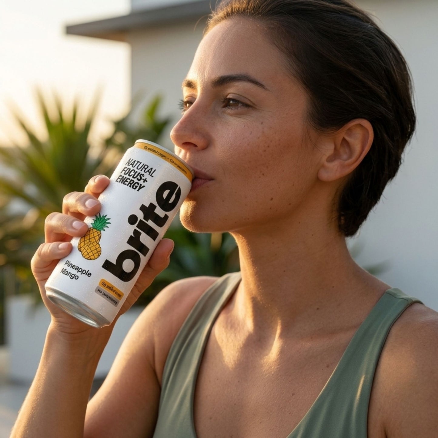 Tropical pineapple mango caffeine energy drink