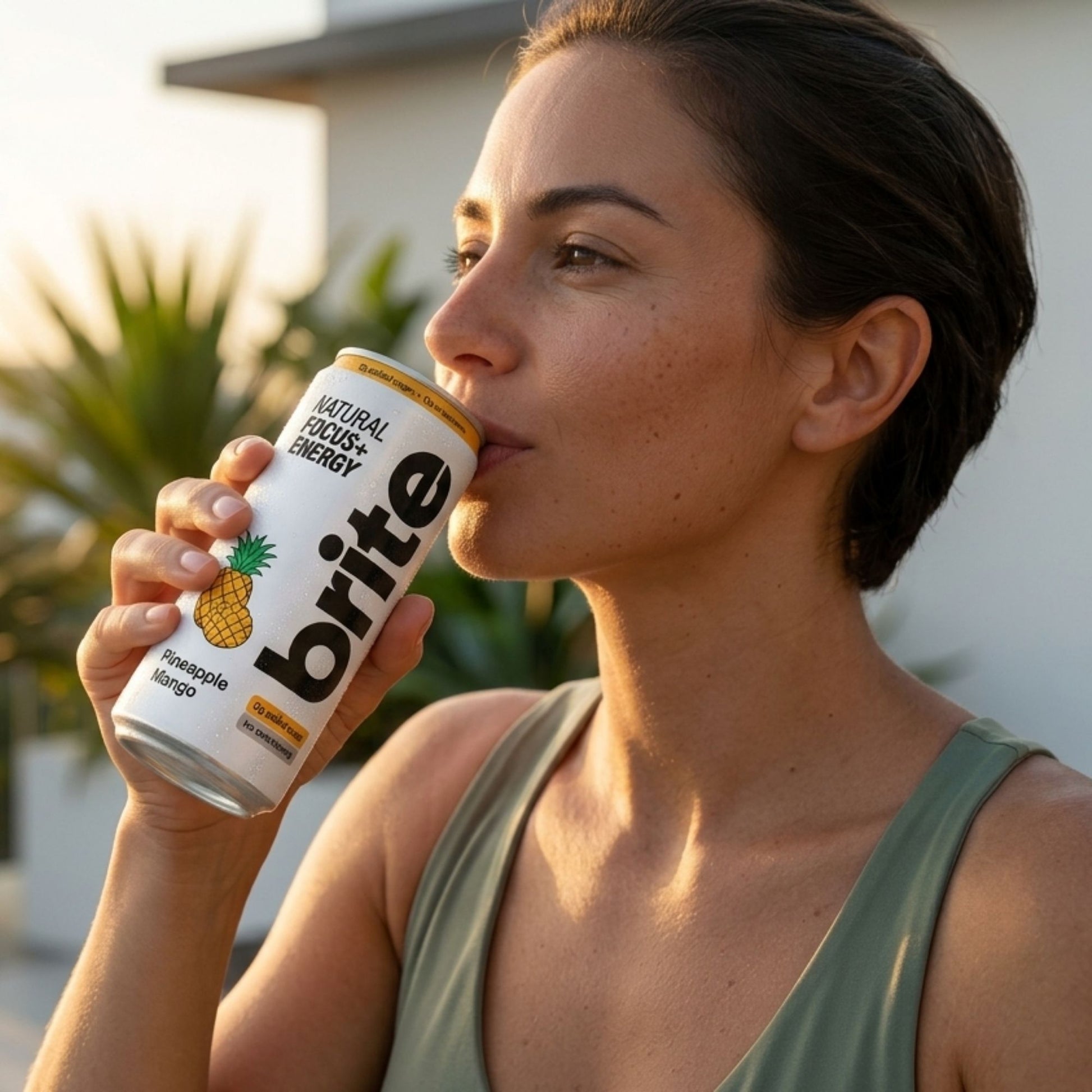 Tropical pineapple mango caffeine energy drink