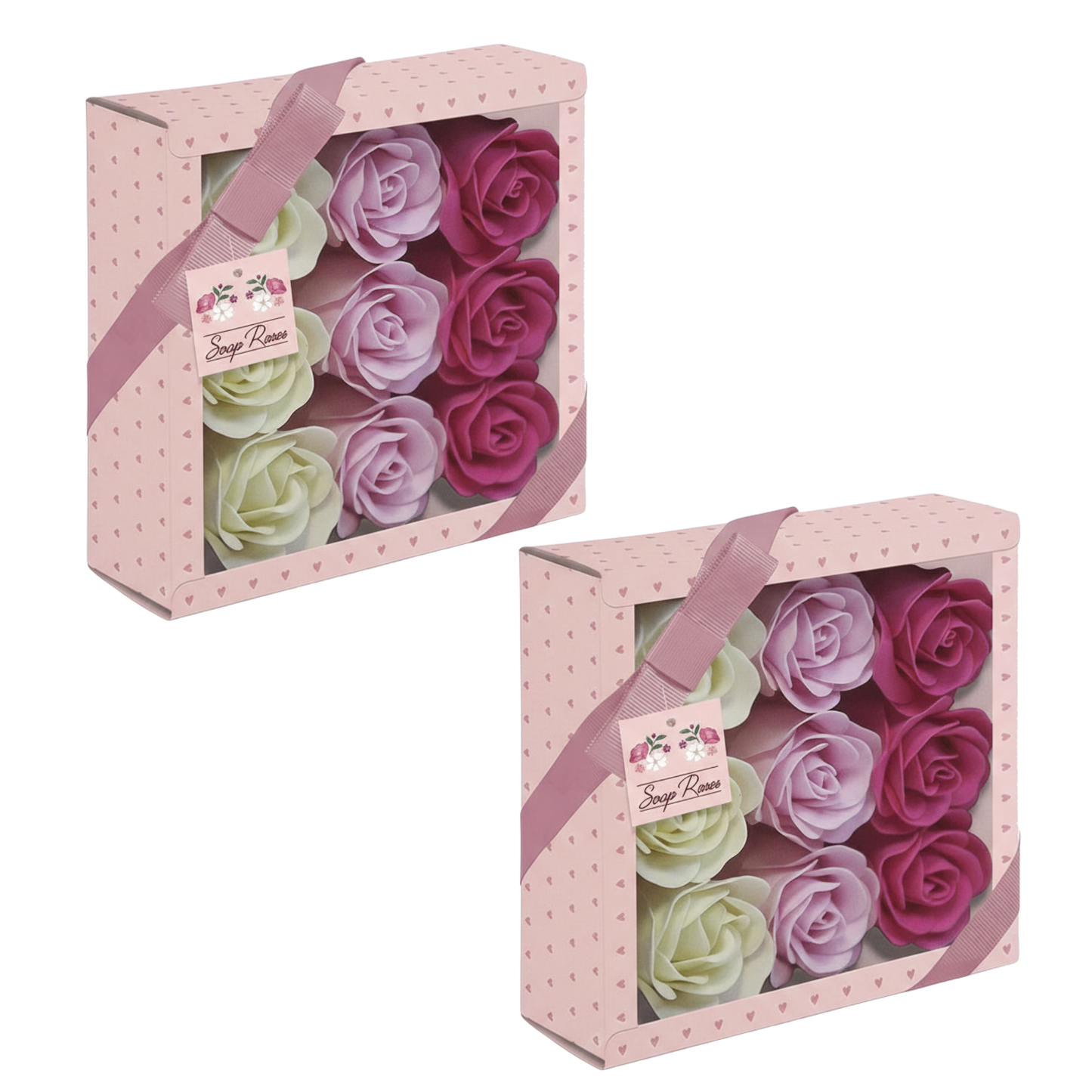 Elegant pink and white soap roses for weddings or anniversaries