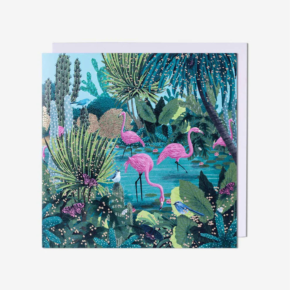Pink Flamingo Blank Greeting Card perfect for all occasions – great choice for those searching greeting cards near me and birthday card greeting cards
