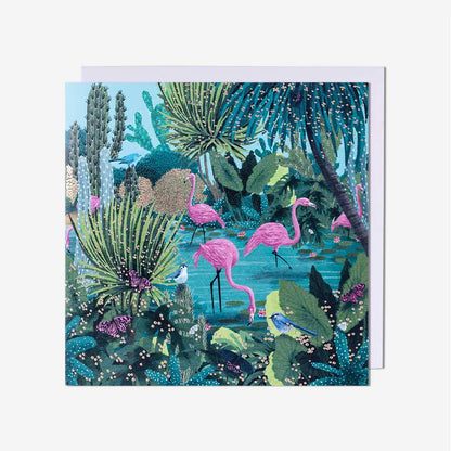 Pink Flamingo Blank Greeting Card perfect for all occasions – great choice for those searching greeting cards near me and birthday card greeting cards