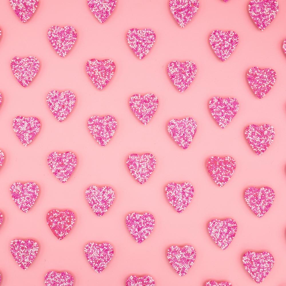 Gelatine-free pink candy pieces for pick-and-mix or parties