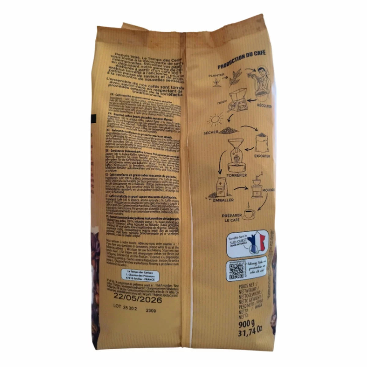 Smooth pistachio macaron flavored roasted coffee beans