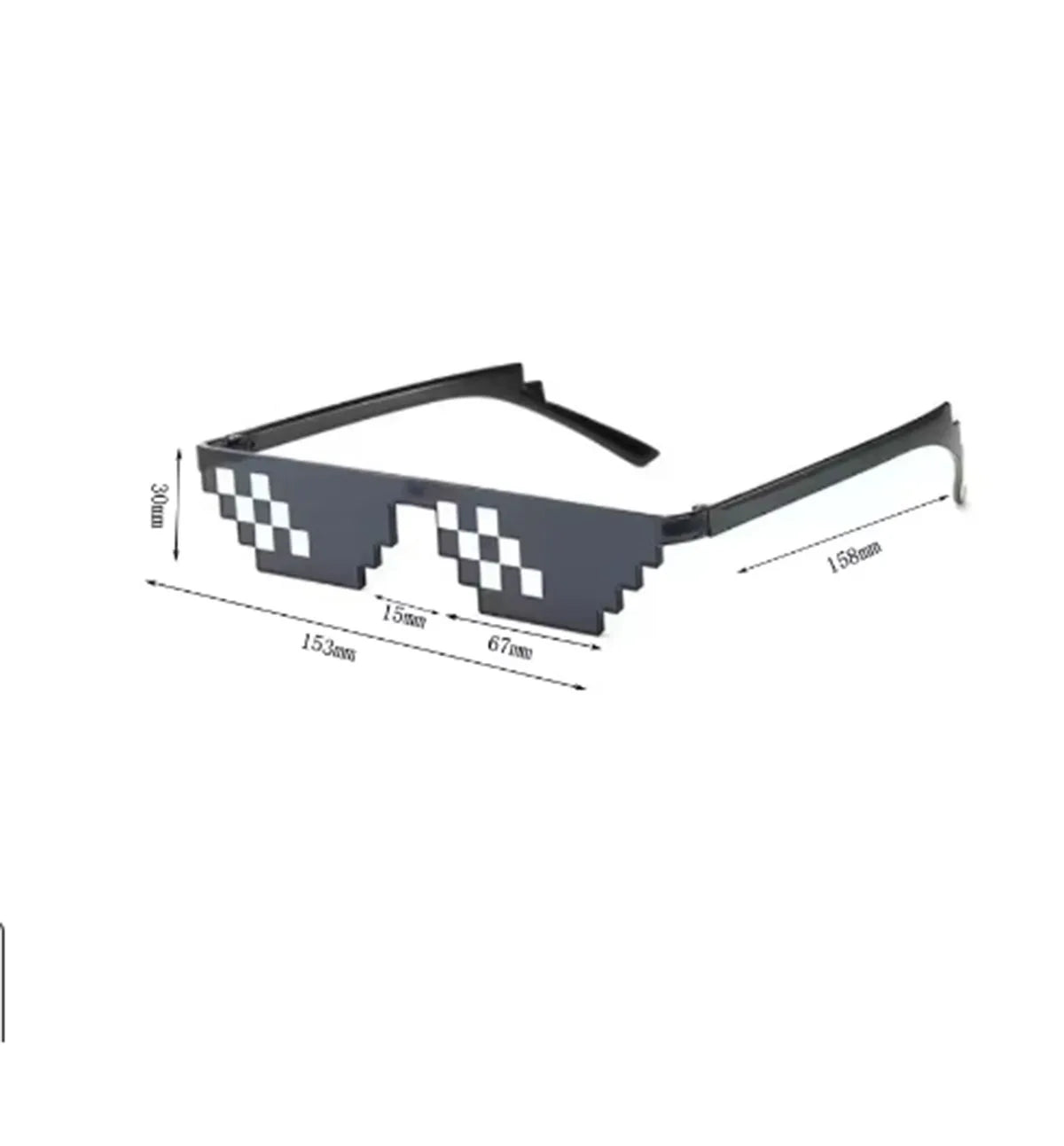 Pixel mosaic novelty glasses party accessory