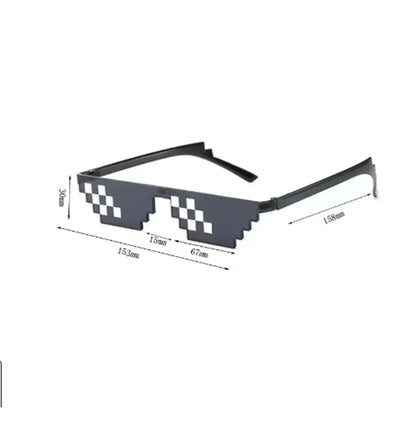 Pixel mosaic novelty glasses party accessory