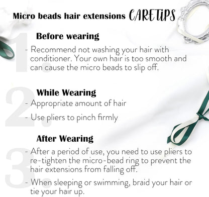 Human hair microring extensions long and highlighted