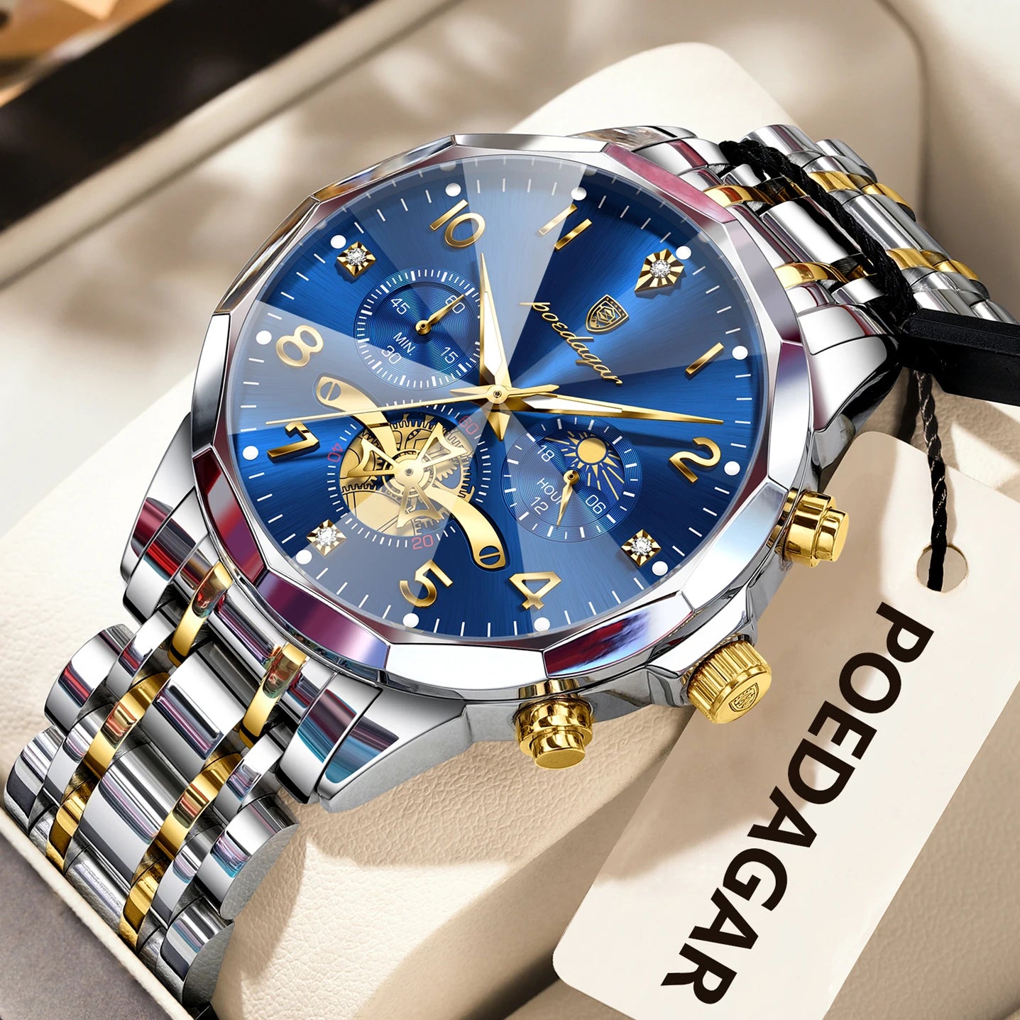 Poedagar 939-A men's chronograph wristwatch