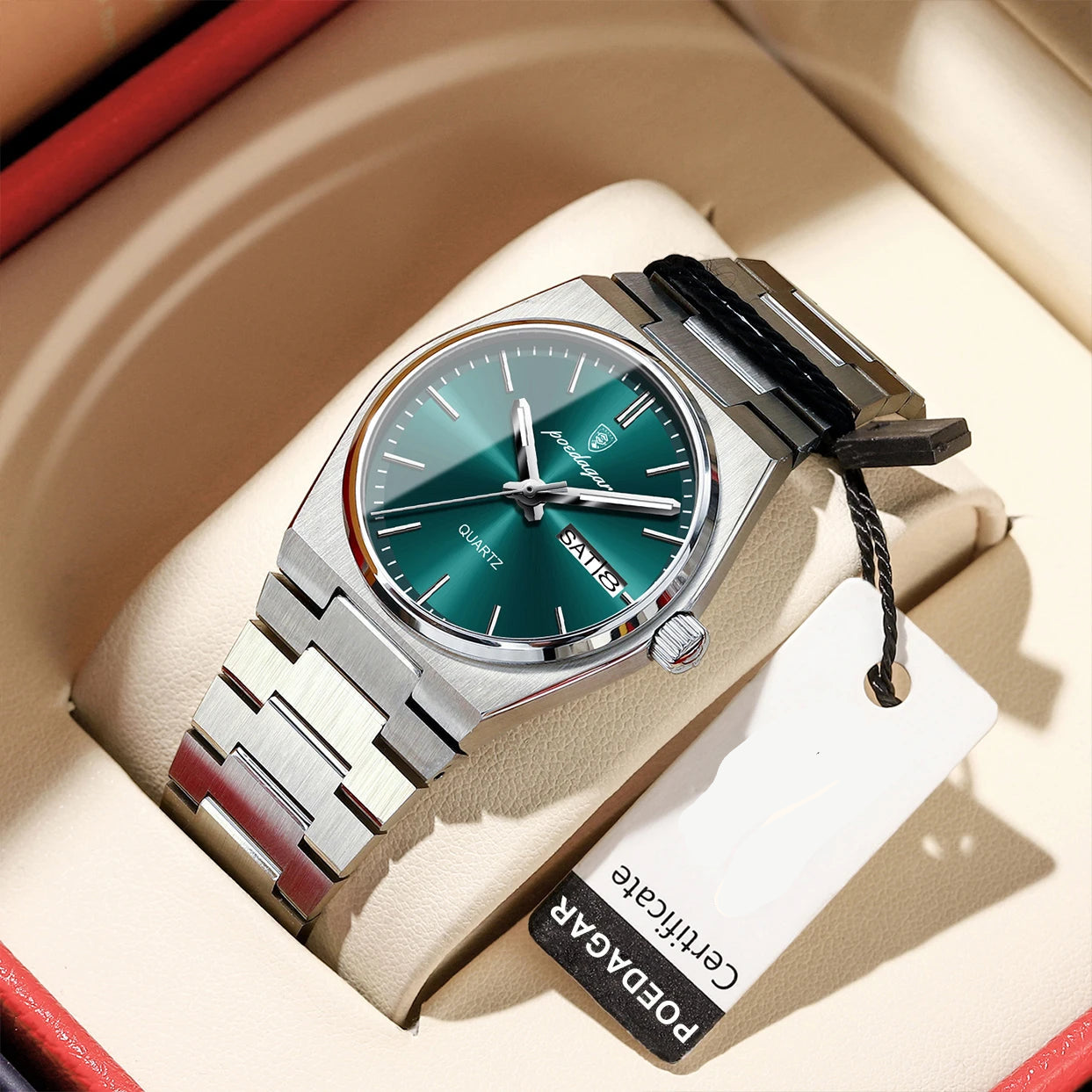 Poedagar ladies stainless steel quartz wristwatch