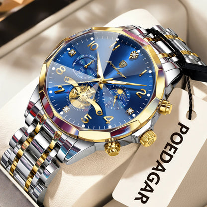 Poedagar men's luxury watch fashion casual style wrist shot