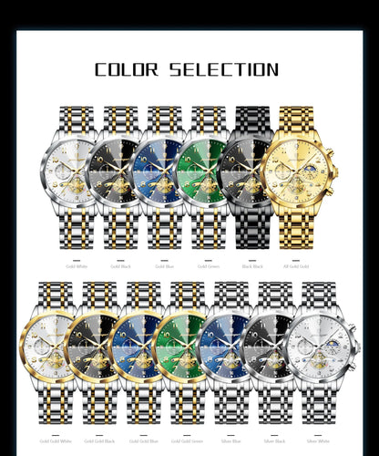 Poedagar 939 gold black watch wrist lifestyle shot men