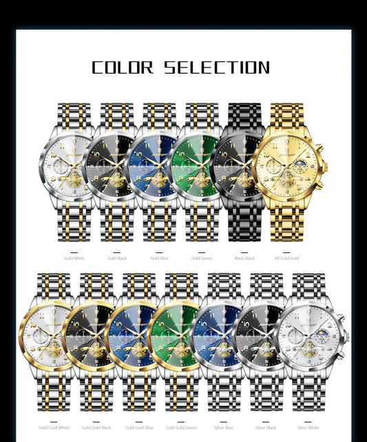 Poedagar 939 gold black watch wrist lifestyle shot men