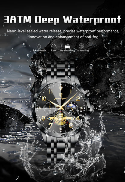 Poedagar luxury watch gold white dial Arabic numeral men