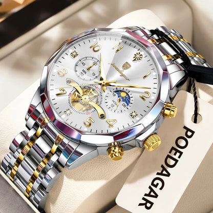 Poedagar quartz movement men's wristwatch