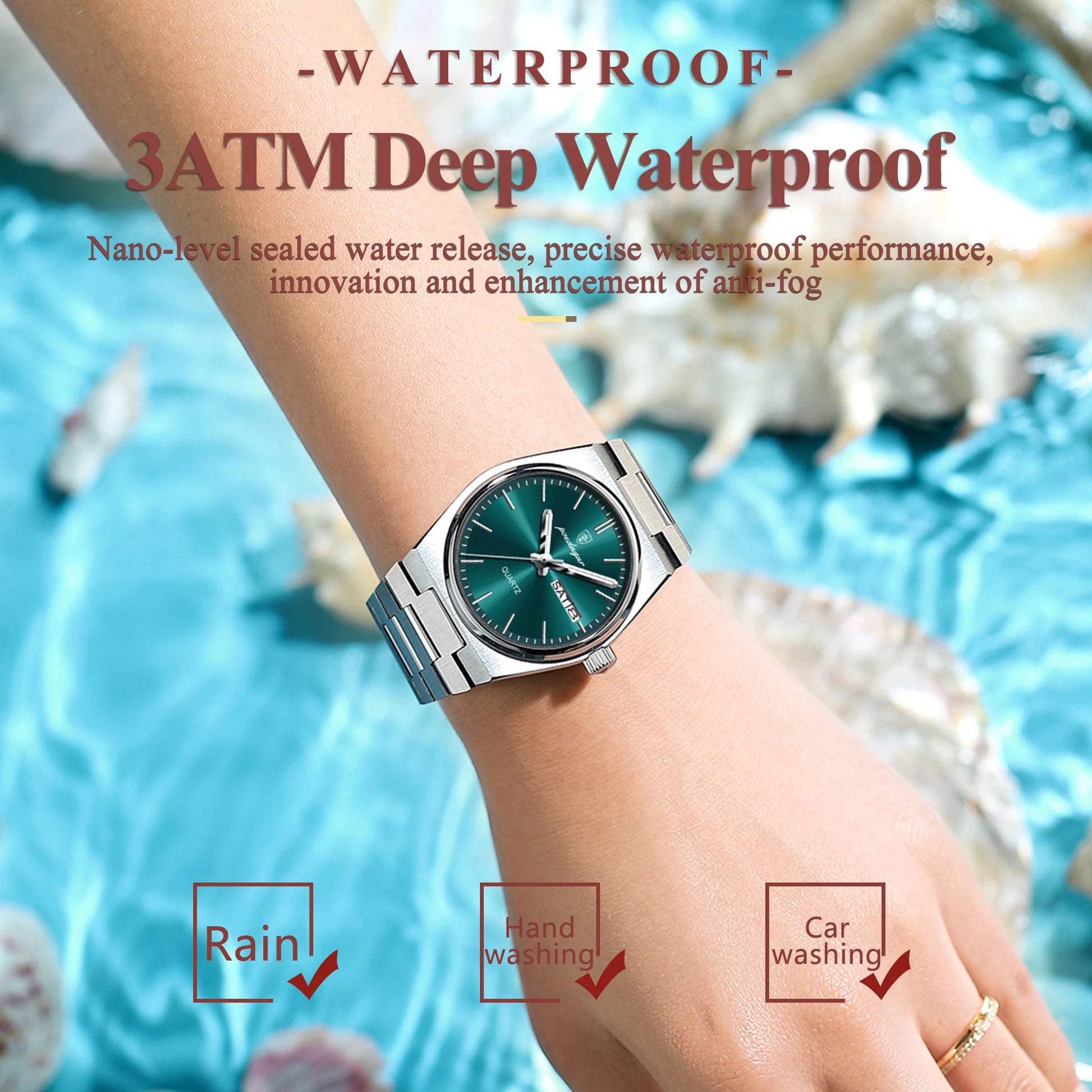 Poedagar women's fashion watch with stainless steel bracelet