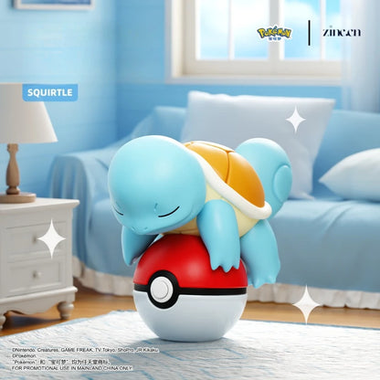 Pokémon Squirtle toy figure on a Poké Ball with a room background