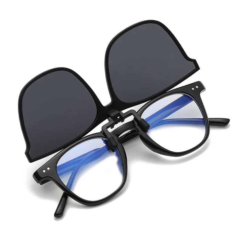 Round clip on sunglasses mirror lens reflective anti glare