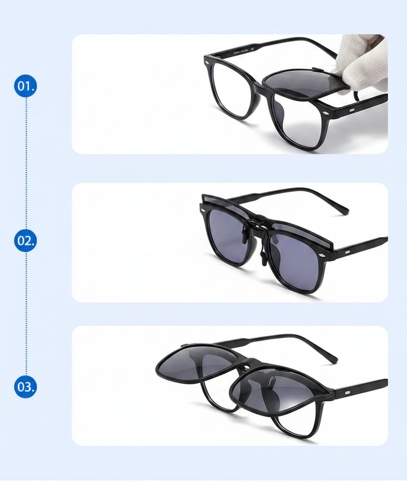 Polarized clip on sunglasses night vision driving glasses
