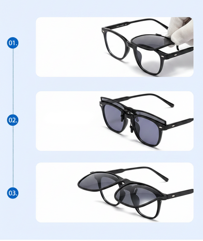 Polarized clip on sunglasses night vision driving glasses