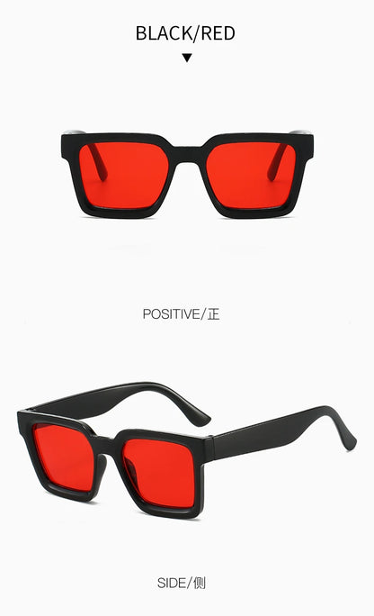 Square sunglasses lens UV400 anti reflective coating detail