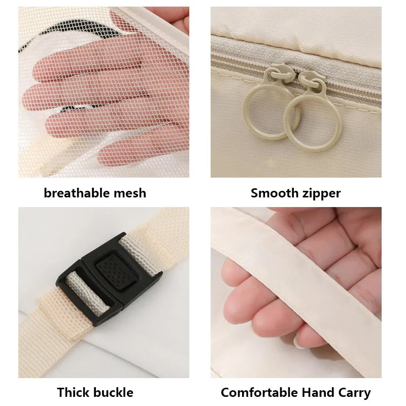 Travel packing cubes set for clothes, shoes and toiletries – toiletry organiser 5