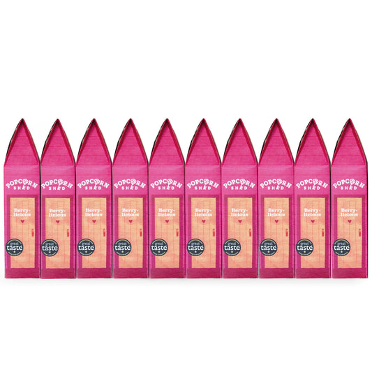 Berry-licious 10 pack popcorn raspberry and dark chocolate