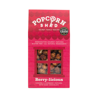 Popcorn Shed Berry-licious caramel raspberry dark chocolate