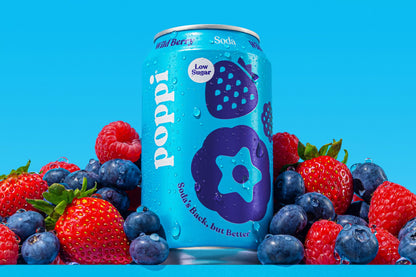 Low calorie wild berry fizzy beverage cans