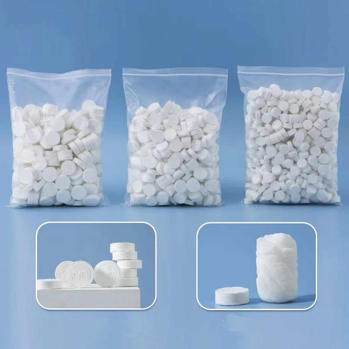 Portable plant fibre face towels for travel