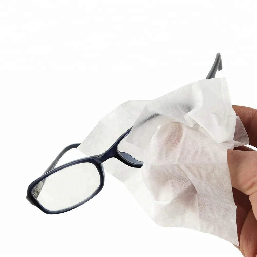 Quick and easy lens cleaning wipes for spectacles and mirrors