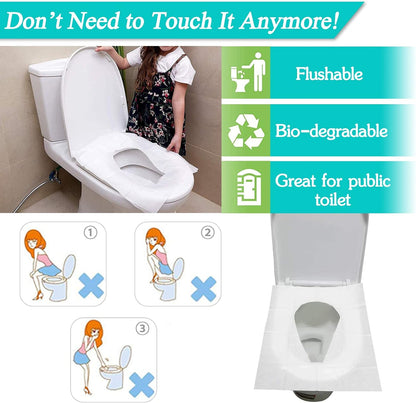Hygienic flushable seat covers for travel use