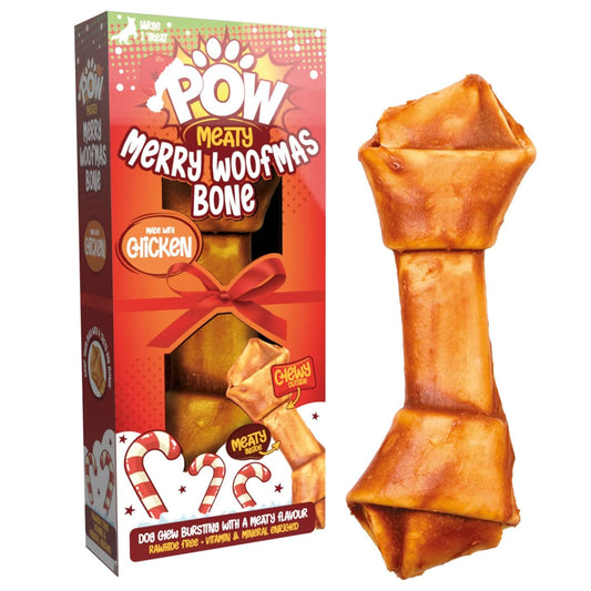 POW Meaty Merry Woofmas Bone – Chicken flavoured dog chew