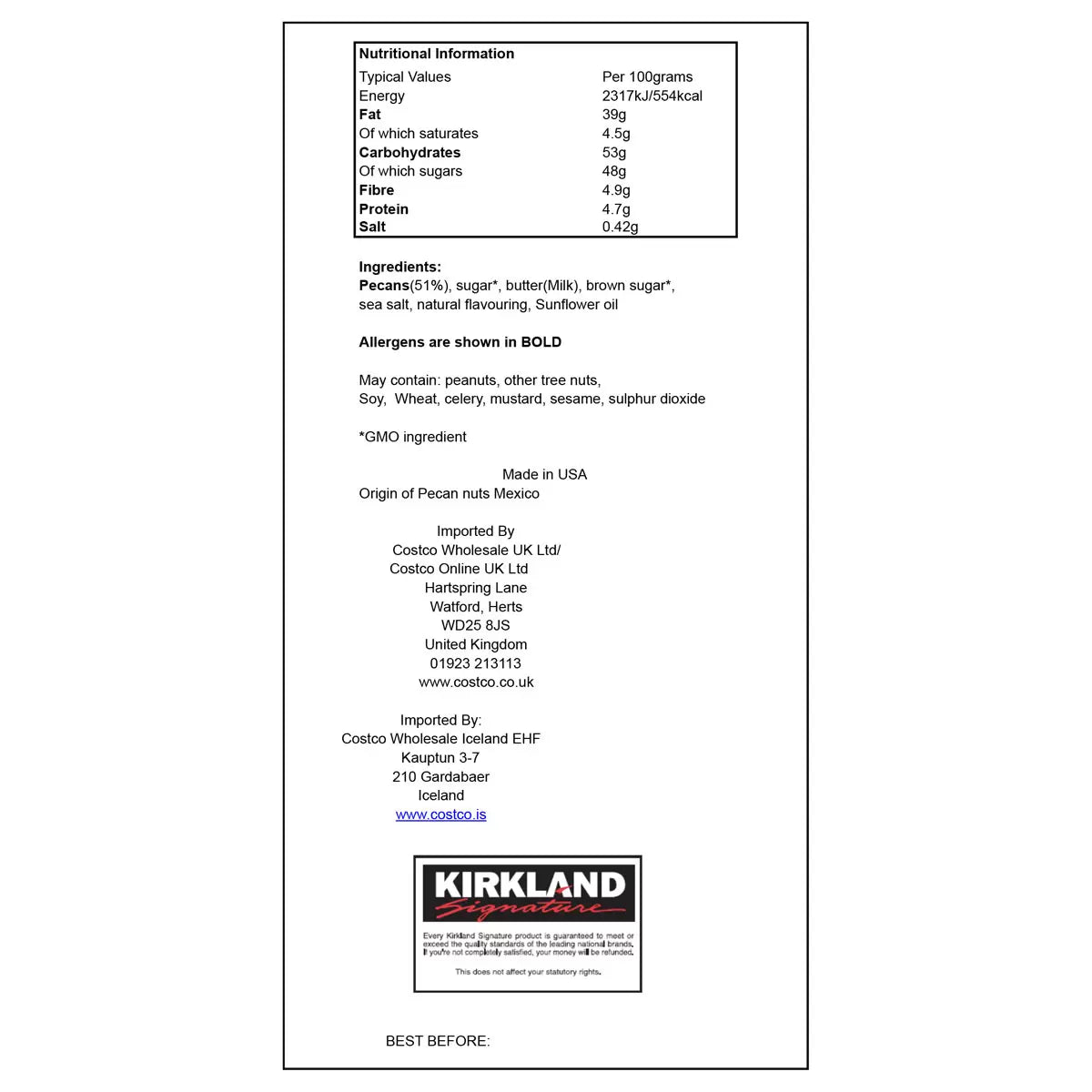 Sweet praline-coated pecans made in USA