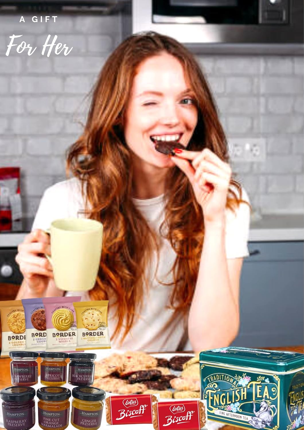 Premium biscuits and tea gift box for relaxing moments