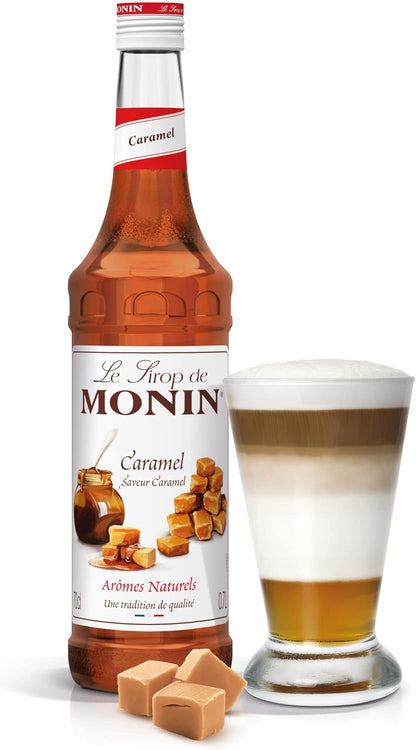 Home kitchen setup with MONIN syrup bottle