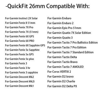 Garmin QuickFit watch band colour options soft silicone lightweight