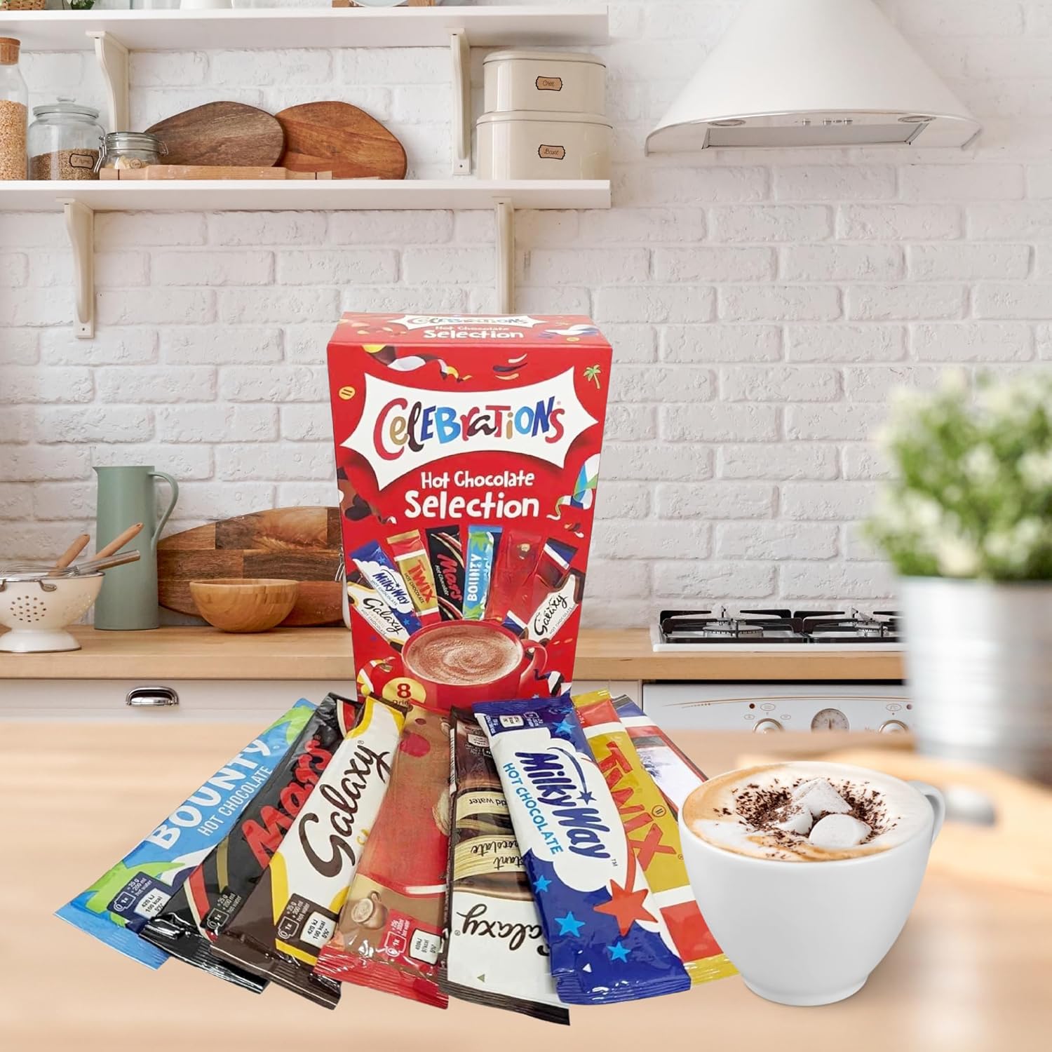 Premium hot cocoa sachets included in the Celebration Gift Set