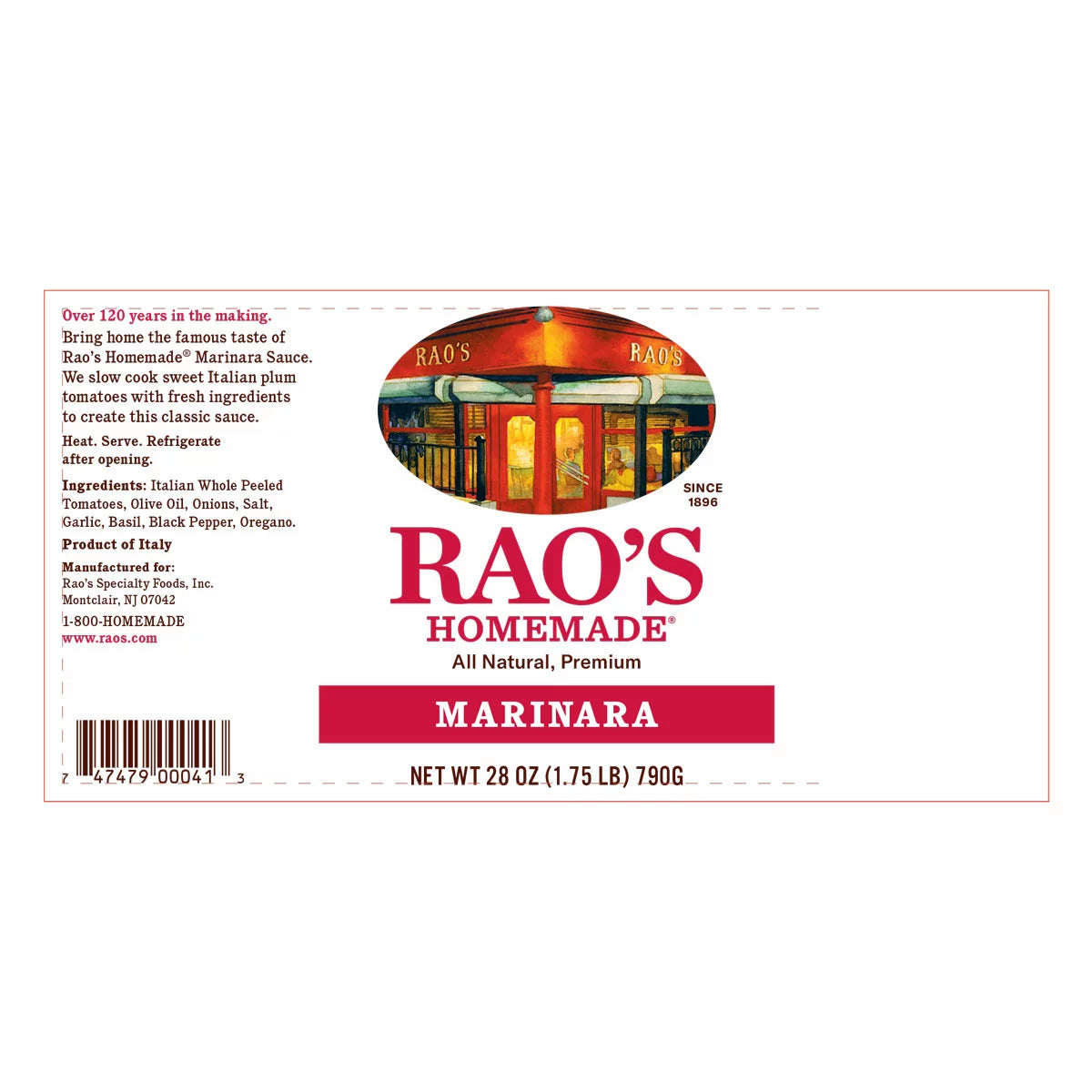 Premium marinara sauce made with Italian tomatoes