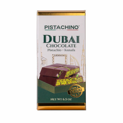 Chocolate bars with pistachio and kunafa filling