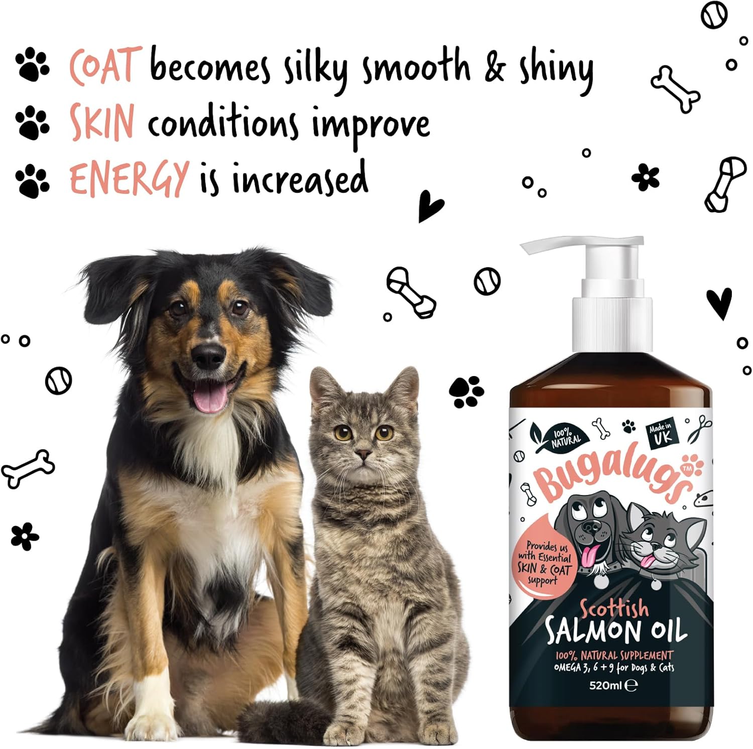 Premium Scottish fish oil for dogs and cats, 520ml