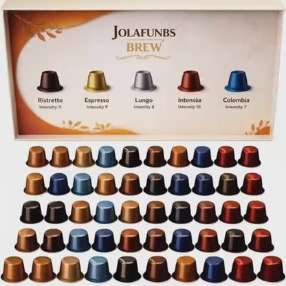 Jolafunbs Brew Nespresso Compatible Coffee Pods Variety Pack 50