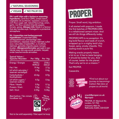 Proper Chips BBQ and Salt & Vinegar snack packs, ideal for parties and sharing
