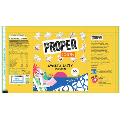 Proper Corn popcorn sweet and salty mixed packs, ideal for parties