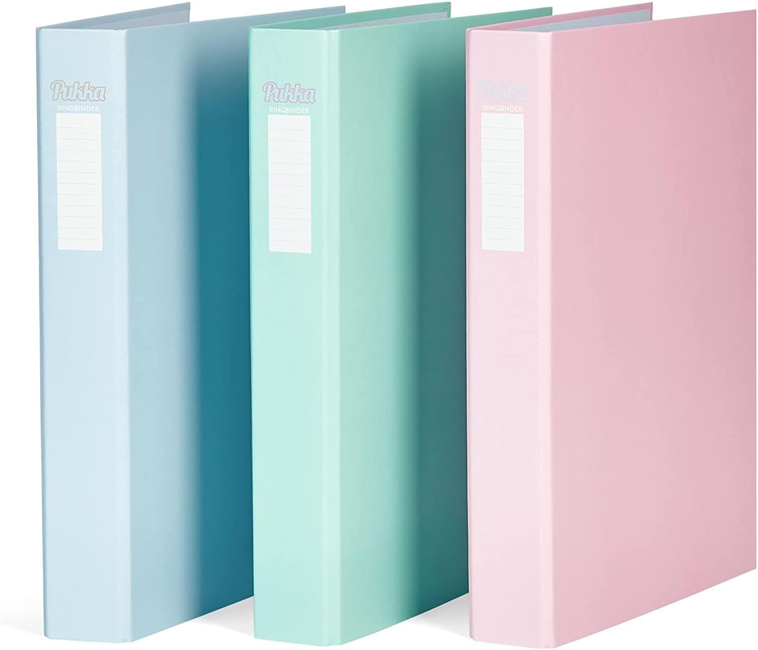 Set of 3 Pukka A4 pastel D-ring binders