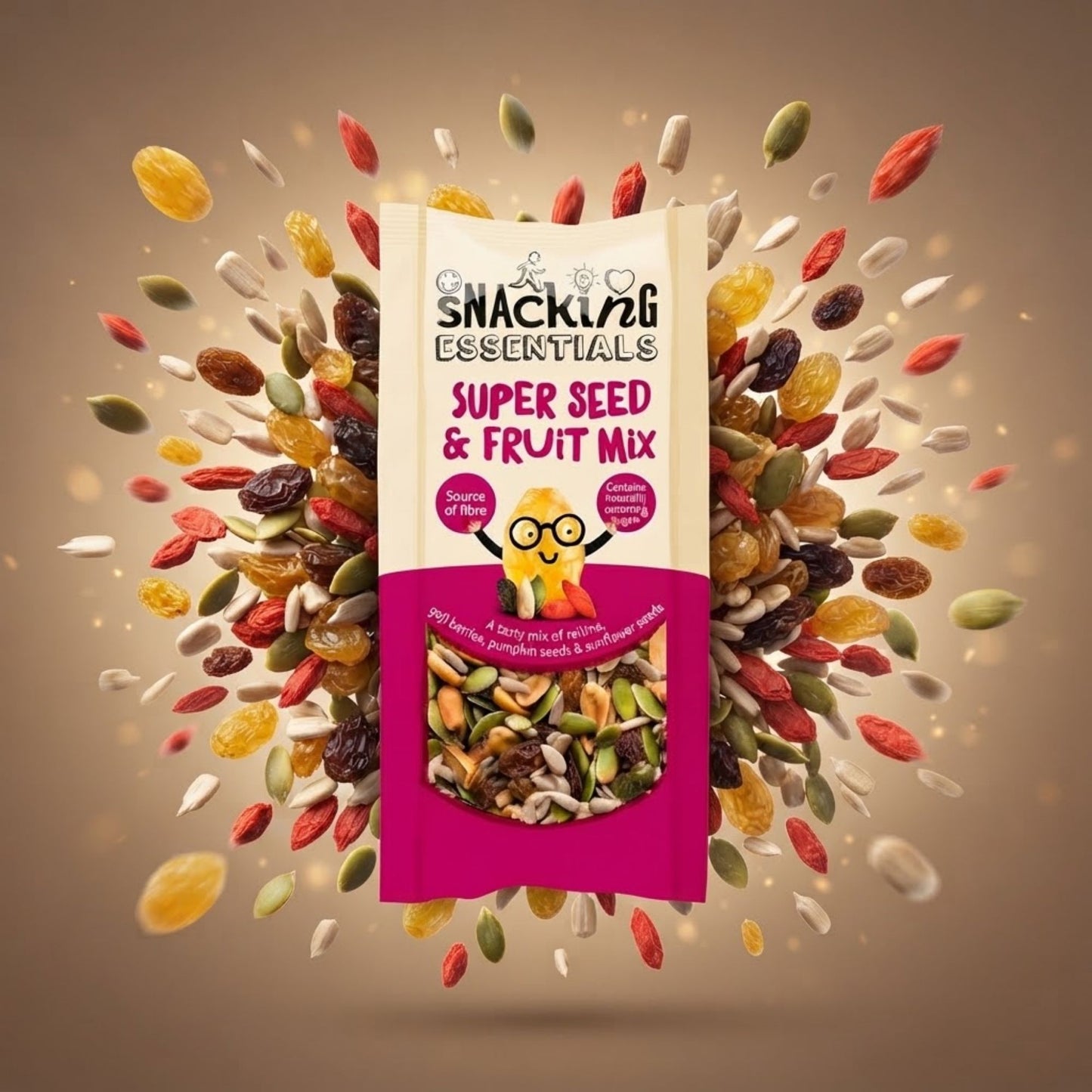 Fruit and seed mix with golden raisins and goji berries