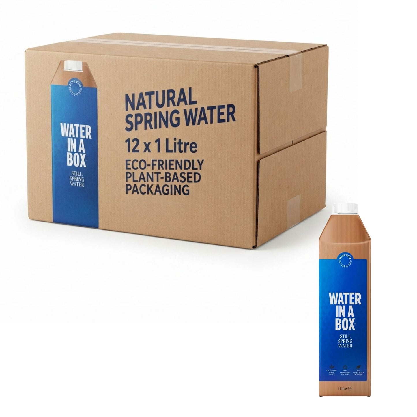 Pure Spring Water in a Box Natural Spring Water 1L