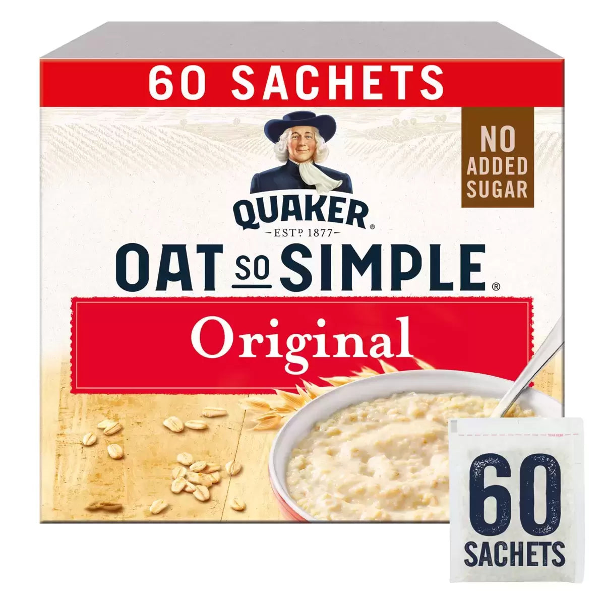 Pack of Quaker Oat So Simple Original 60 sachets, 27g each